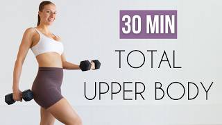 30 Min Total Upper Body Workout With Dumbbells  At Home pregnancy Friendly
