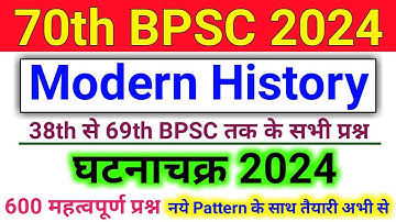 70th BPSC 2024 | Ghatna Chakra Purvavlokan | Modern History : आधुनिक भारत | Previous Year Questions