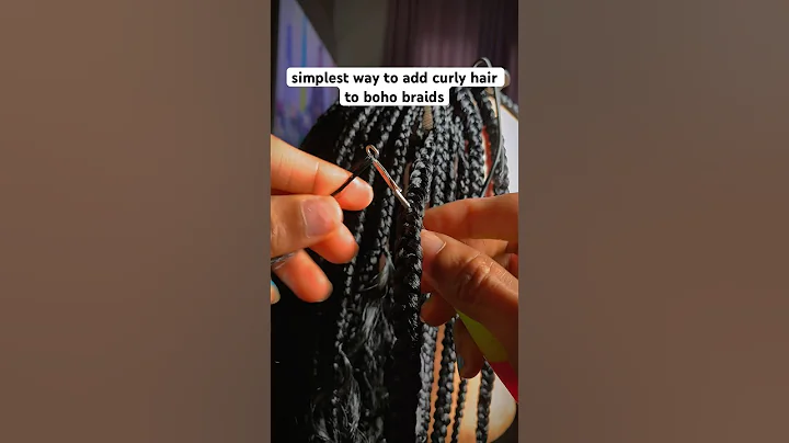 simplest way to add curly hair to boho braids #hairstyle #hairtutorial #bohobraids #hairtok #braids