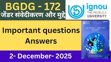 IGNOU BGDG 172 Important Questions Answers| BGDG 172 previous year solution 