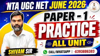 NTA UGC NET Paper 1 Practice Set🔥 Most Important PYQs 2026 UGC NET 2026 Paper by Shivam Sir