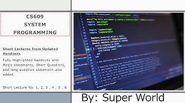 Cs609 Short Lecture 1,2,3,4,5,6 | Week 1, Part 1