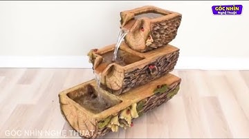 Biến Xi Măng Thành Tiểu Cảnh Khúc Cây Ghép: Độc Đáo Với Thác Nước Chảy | Góc Nhìn Nghệ Thuật