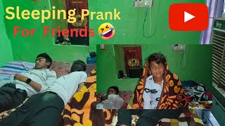 Slapping prank while sleeping 😂 on my friends.