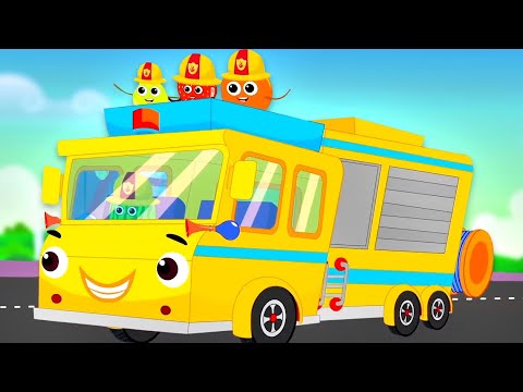 Wheels On The Firetruck Nursery Rhyme And Kids Song by Mr Fruit