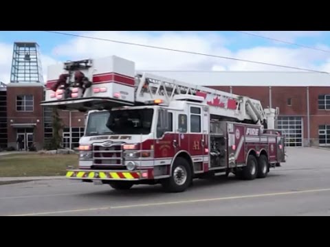 Kitchener Fire Pumper 9 Aerial 1 & Res1cue Responding - YouTube