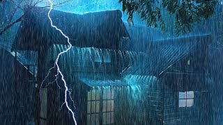 Sleep Instantly with Heavy Rain & Terrible Thunder at Night  Rain Sounds on a Tin Roof for Sleeping