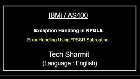 IBMi (AS400) Error handling using *PSSR in RPGLE | as400 tutorial for beginners | Opcodes in rpgle