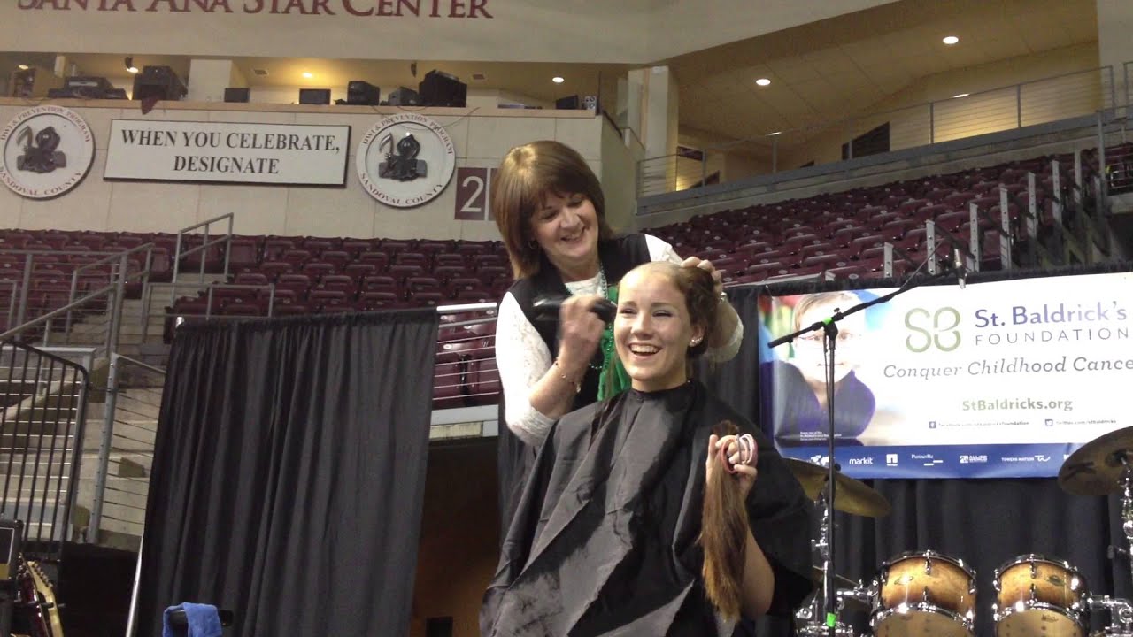 Shea getting her head shaved @ 2013 NM Firefighters St. Baldricks Event