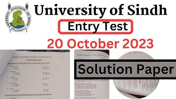 Solution paper for Sindh University held on 22 October 2023 | Key to Sindh university entry test