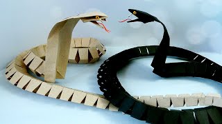 Как сделать двухметровую змею из бумаги  Кобра. DIY
