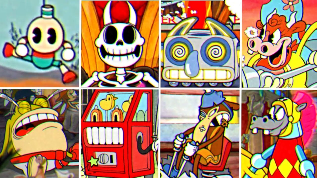 Cuphead + DLC - Все боссы (Вступления - Нокауты - Трансформации)