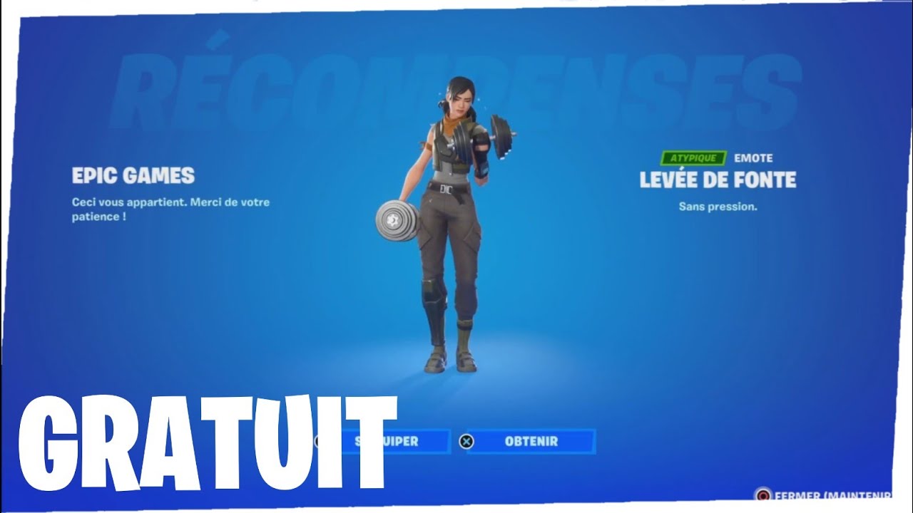 EMOTE GRATUITE "LEVEE DE FONTE" A RECUPERER SUR FORTNITE ( Curling iron