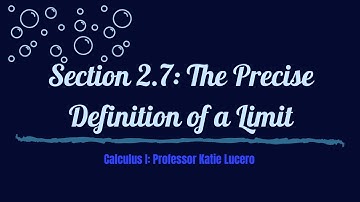 2_7 The Precise Definition of Limit