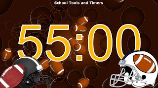55 Minute 🏈 Football Countdown Timer - Cheering Crowd Celebration 🏈