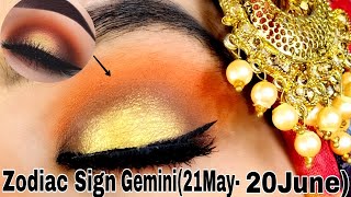 Recreating Zodiac signs (Gemini) eye️ makeup look||Gemini (21May-20June) Birthdate eyelook||