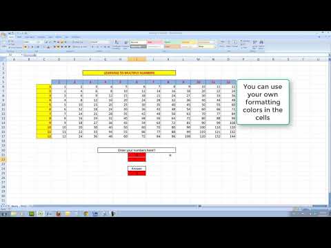 How to create Excel arrays to teach your kids arithmetic. Great for IN HOME teaching