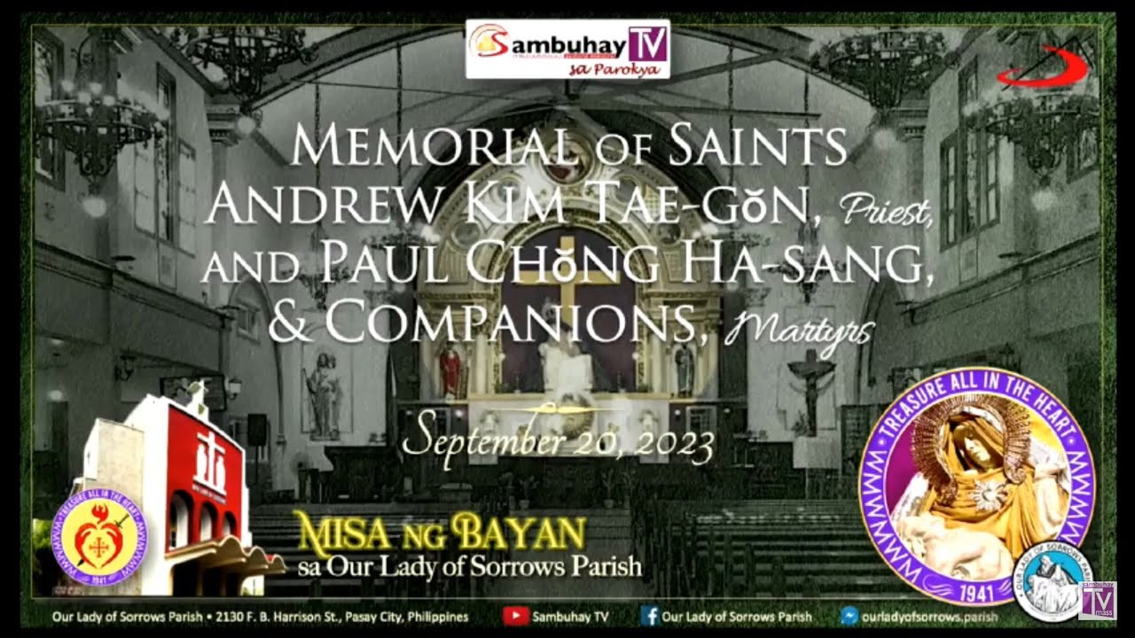 OLSP | Mem. of Sts. Andrew Kim Tae-Gon, Priest & Paul Chong Ha-Sang ...