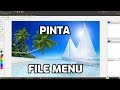 Pinta: File Menu