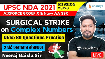 Surgical Strike on Complex Numbers घातक 80 Questions Practice | NDA/AIRFORCE/NAVY 2021 | Neeraj Sir