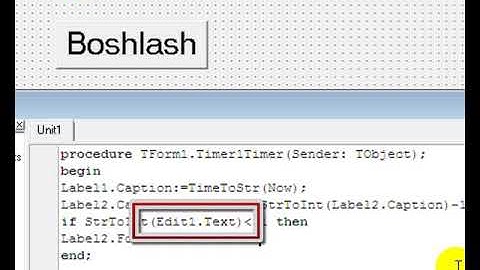 14 dars Timer ob`yekti