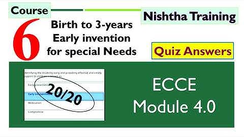 Nishtha 4.0 ECCE Course 6 Quiz answers in English|Nishtha Course 6