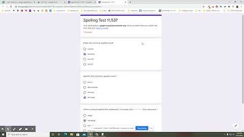 Google FORMS:  Spelling Test Solutions