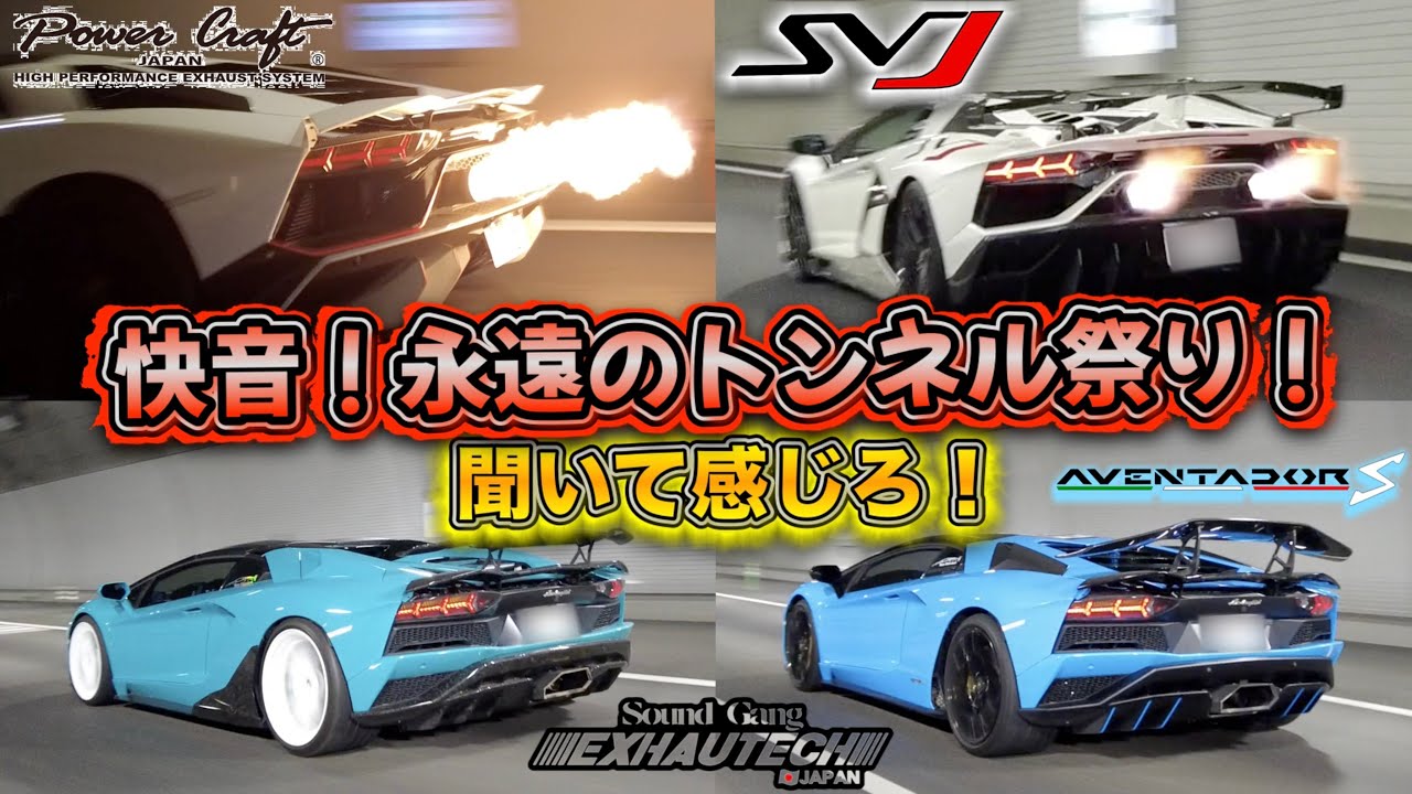 【神回決定❣️w】ファイヤーすぎるトンネルツーリング🔥鳴かせ響かせ轟かせ‼️ #lamborghinni #aventador #exhautech 