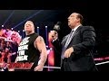 Paul Heyman and Brock Lesnar address the end of The Streak: Raw, April 7, 2014
