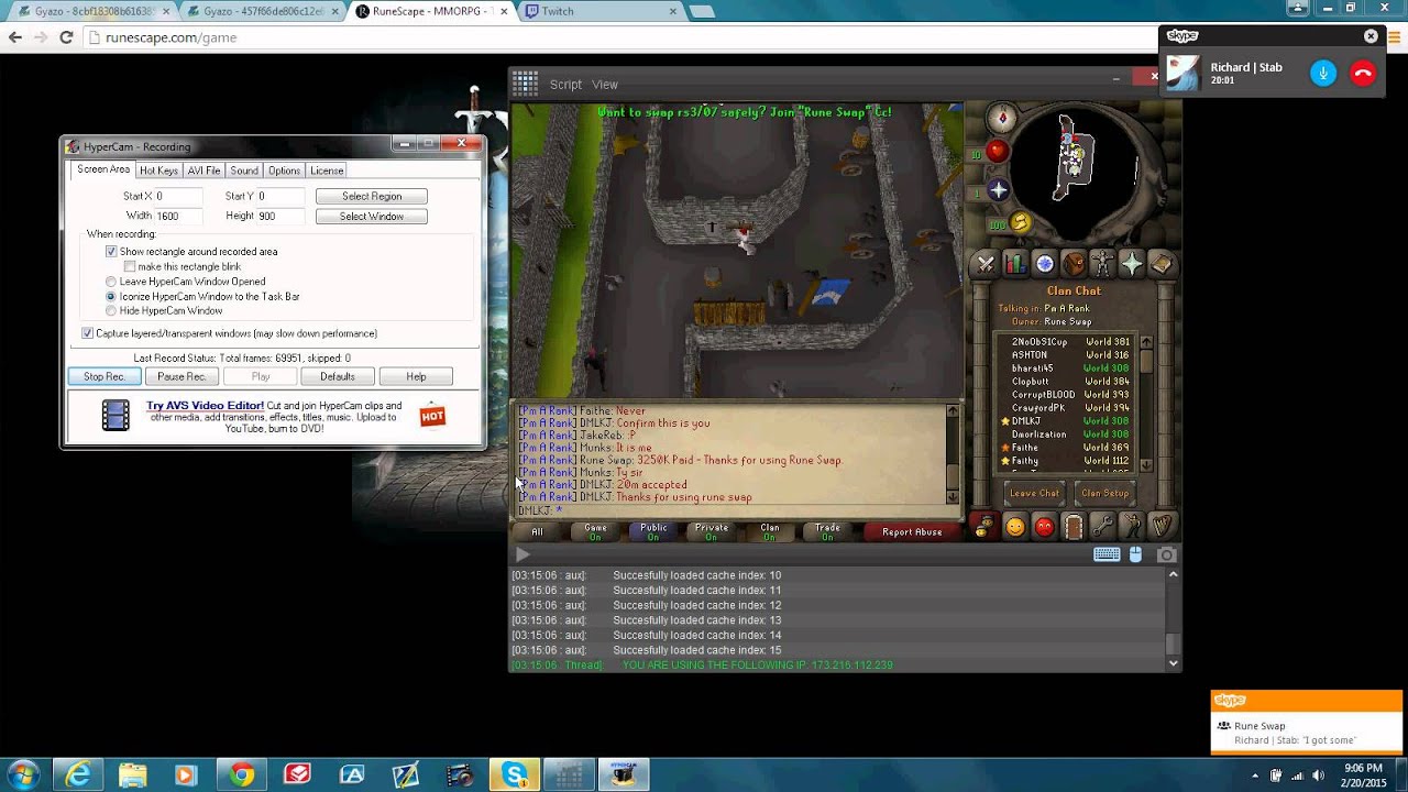 rune swap clan chat