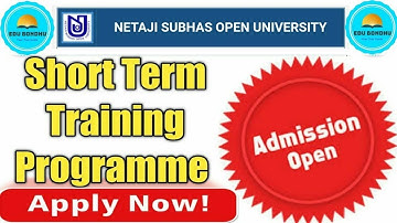 NSOU Short Term Training Programme Admission July 2021 || Course Details, Important Dates & Fees 🔥