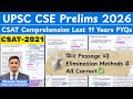 UPSC CSAT Comprehension In Hindi | CSAT 2021 | 100% Accuracy with Elimination Methods & Tricks |