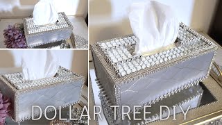 DIY Tissue Box Holder  | Dollar Tree DIY | Glam Home Decor #jengablocksdiys