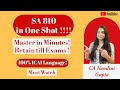 🔥SA 810 in ONE SHOT! 🧠Master in Minutes⏱️| Retain Till Exams 📚| 100% ICAI Language ✅| MUST WATCH! 🚨🚀