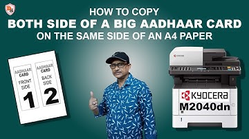 How To Copy Both Sides Of A Big Aadhaar Card On One Side Of An A4 Paper