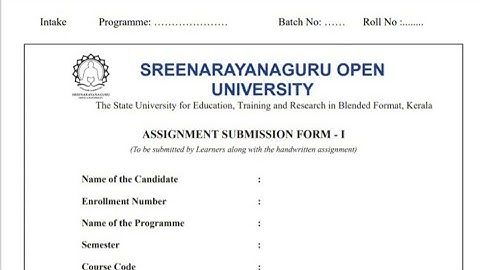 SREENARAYANAGURU OPEN UNIVERSITY ASSIGNMENT DETAILS INTAKE 6 (JULY 2025 ADMISSION) #sgou #assignment