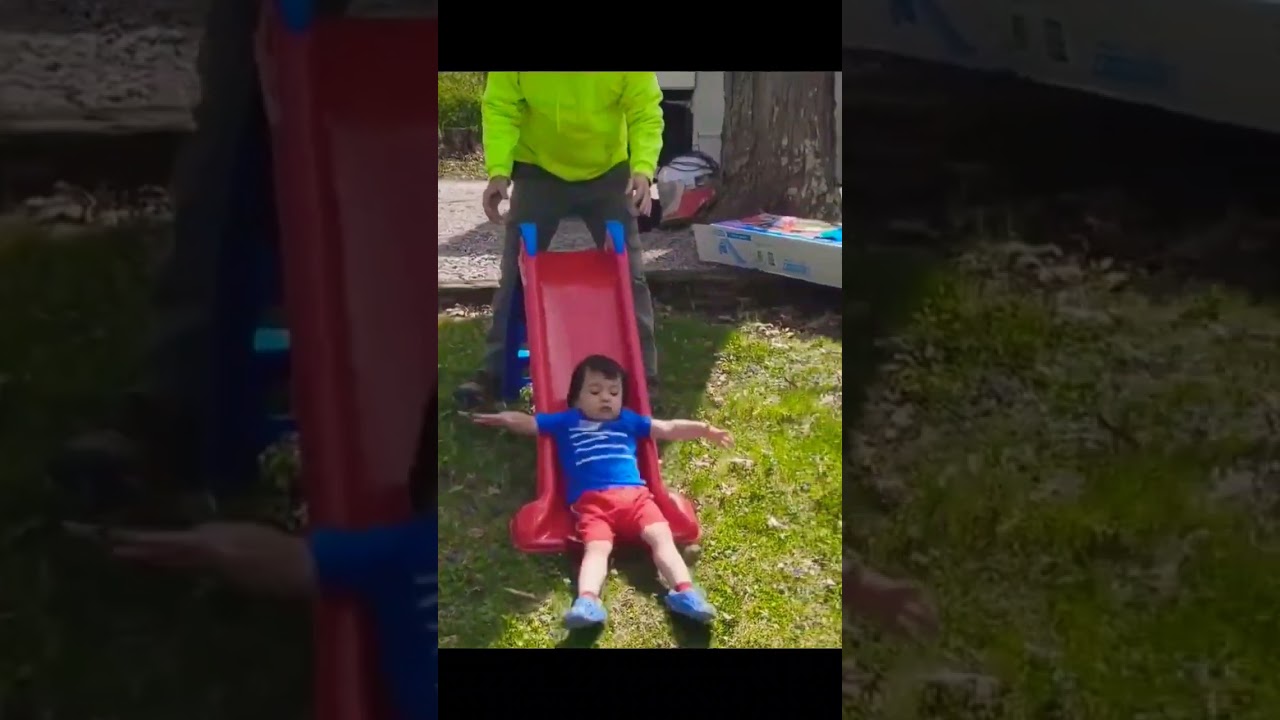 Toddlers' best slide experience🫣 