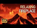 Fireplace  relaxing fire burning with crackling sounds  unwind 4k free stock