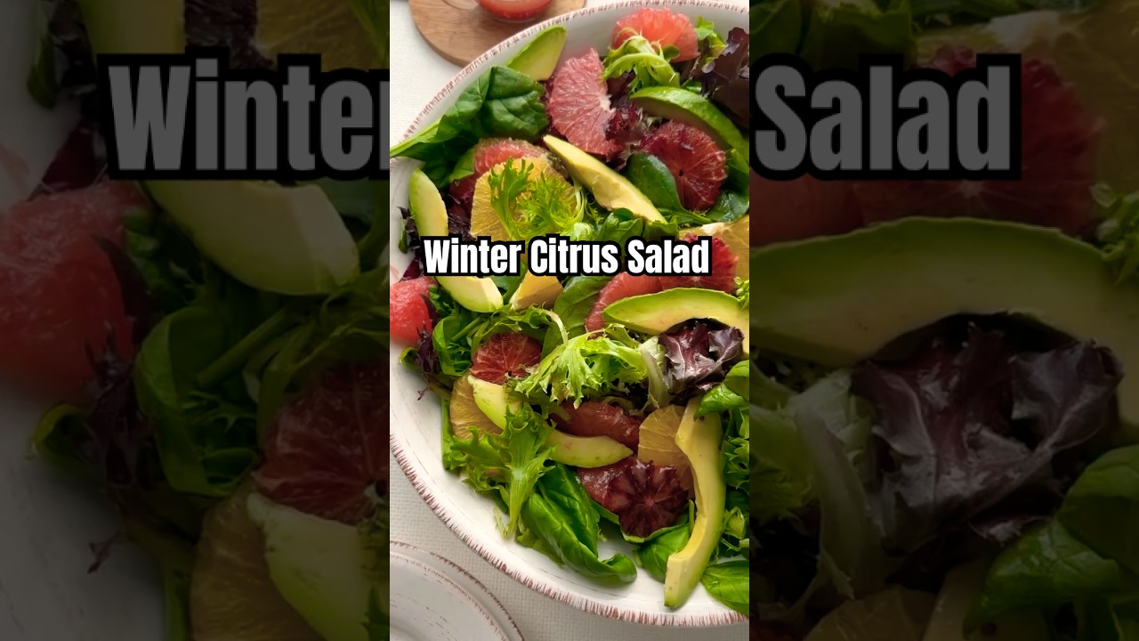 WINTER CITRUS SALAD WITH HONEY DRESSING #easyrecipe #salad #holidayrecipes  #healthyrecipes