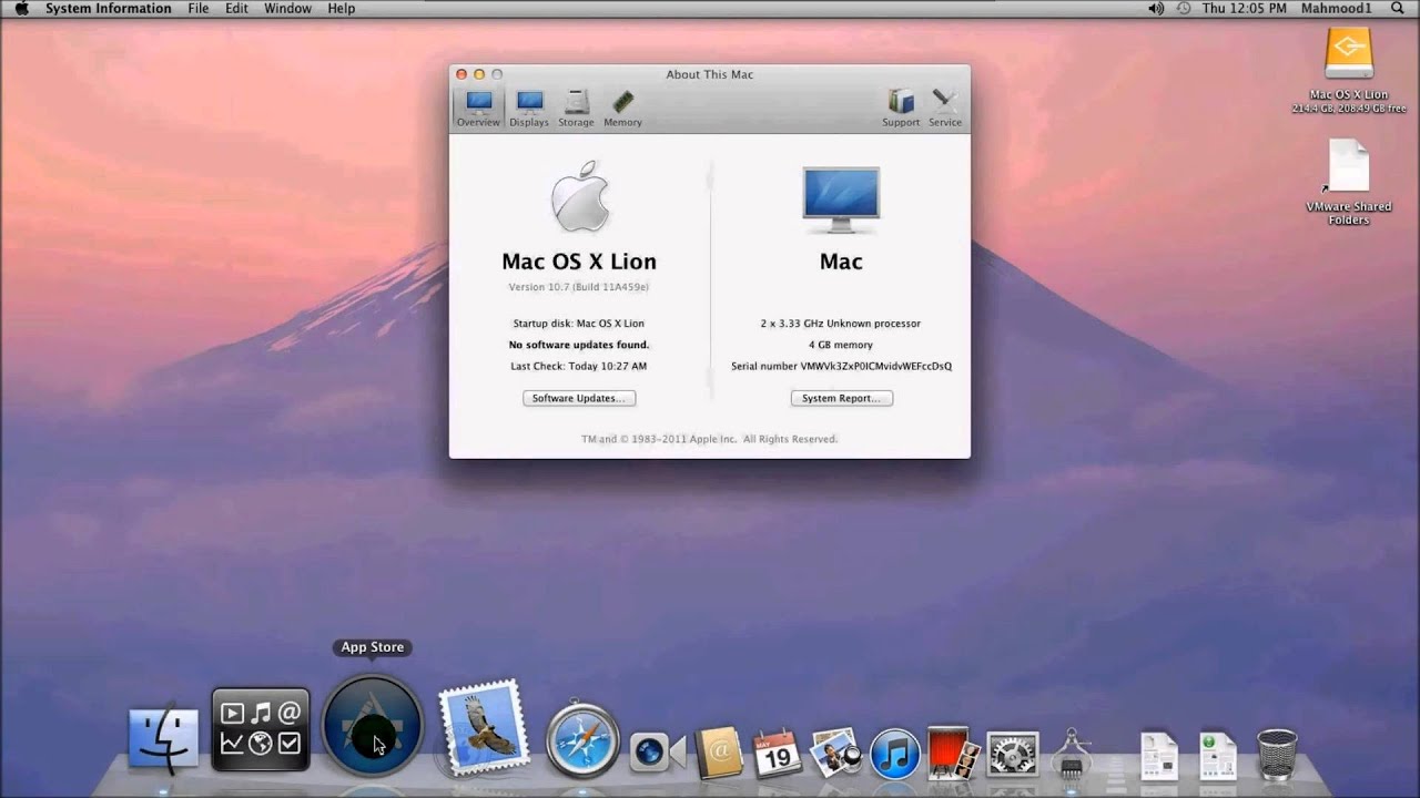 mac os x vmware