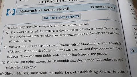 Std.4 EVS. 2 Lesson 1 Maharashtra Before Shivaji Digest