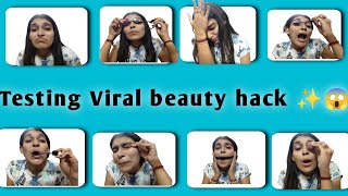 Testing out viral makeup hacks...😲#video #viralvideo #viralhacks #trendingvideo #makeup