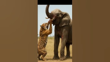 Jungle Kings Collide – Tiger vs Elephant Showdown #shortsvideo