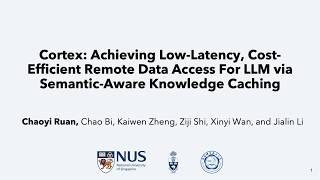 NSDI '26 - Cortex: Achieving Low-Latency, Cost-Efficient Remote Data Access For LLM via