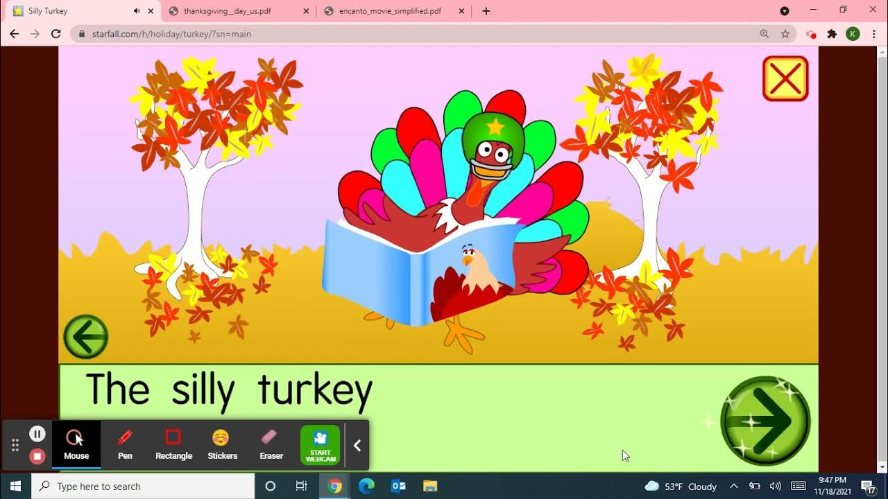 Class Meeting111821 Starfall Musicnovember Calendarturkey And N2y