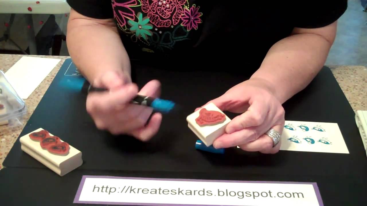 How to Ink Rubber Stamps KreatesKards Tutorial YouTube