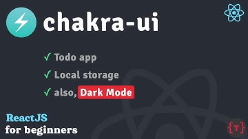 Learn Chakra-ui by building a Todo Application with Local Storage, Dark Mode enabled.