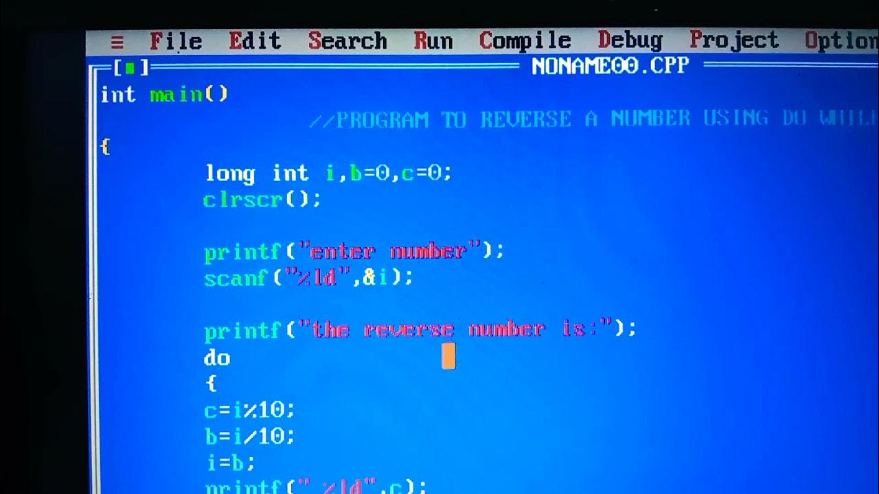 program to reverse a number using do while loop - YouTube