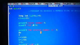 program to reverse a number using do while loop