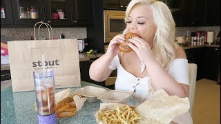 HAVE LUNCH WITH ME! (burger+fries eating show) | MUKBANG